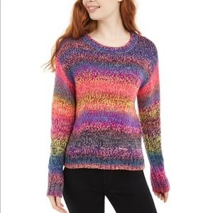 Ultra Flirt Womens Juniors Ombre Flounce Pullover Top